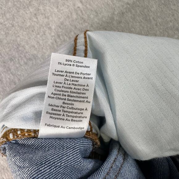 Talbots Ombre Jeans WMN 8 Wide Leg Cropped Gradient Denim Raw Hem Crop High Rise - Picture 5 of 10